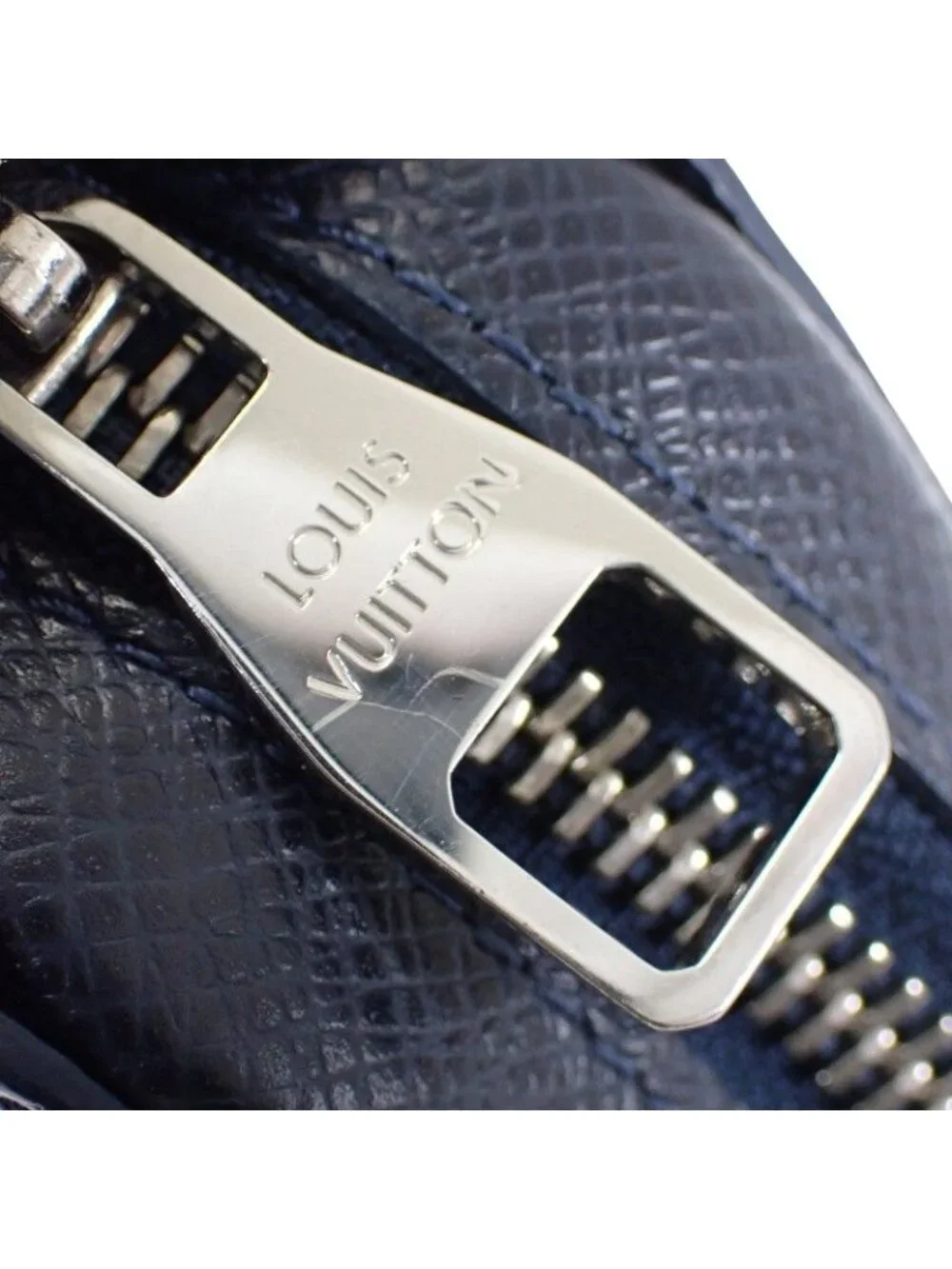 Louis Vuitton Zippy XL Taiga Line Wallet Leather Navy Blue Marine Mini